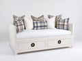 Sofás cama de madera blanca con 2 cajones 210x100x92 cm - diseño clásico para dormitorio y habitación de invitados