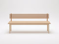 Bancos de jardín de madera 180x60x85 cm color marrón claro para 3 plazas con asiento y respaldo de listones diseño natural