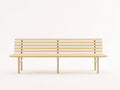 Bancos de jardín de madera 200x60x85 cm - Madera natural - Respaldo de listones y asiento para 4 personas
