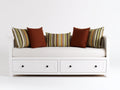 Sofás cama de madera en color blanco con 2 cajones 210x100x92 cm diseño clásico para dormitorio y habitación de invitados