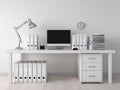 Mesa de oficina 180 x 80 x 75 cm - blanco - con cajonera móvil de 3 cajones y diseño moderno